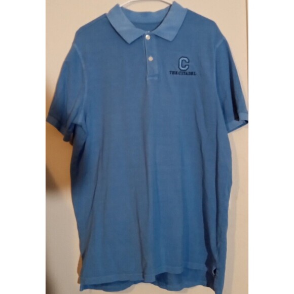 Goodfellow & Co Men's XL, Loring Polo Short Sleeve, Blue, The Citadel Logo, EUC - Picture 1 of 5